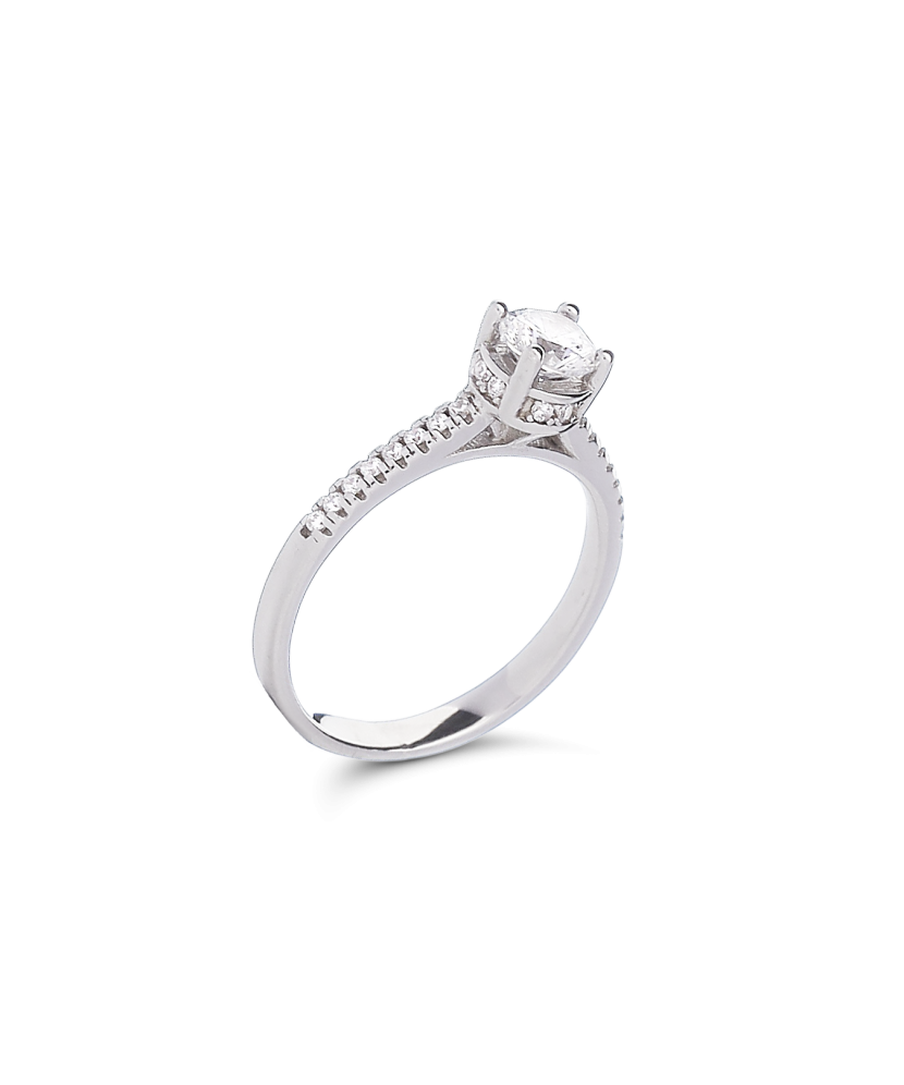 Sidabrinis žiedas su cirkoniais - Sidabriniai žiedai - Goldinga