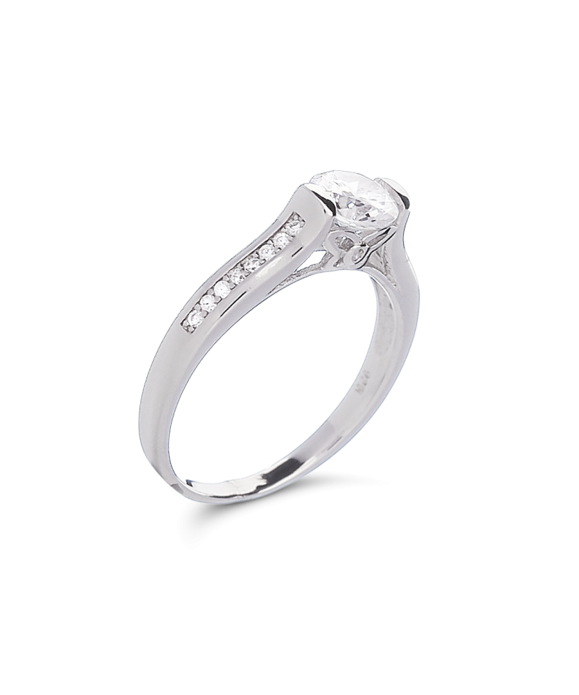 Sidabrinis žiedas su cirkoniais - Sidabriniai žiedai - Goldinga