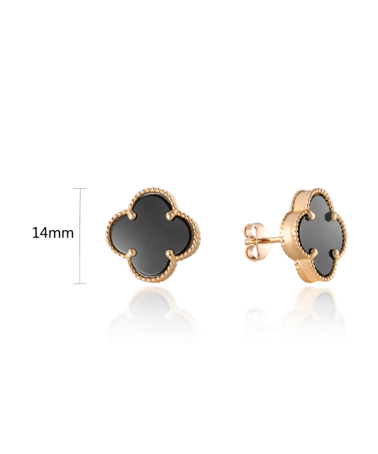 Auksiniai auskarai su emale 14mm - Auksiniai auskarai - Goldinga