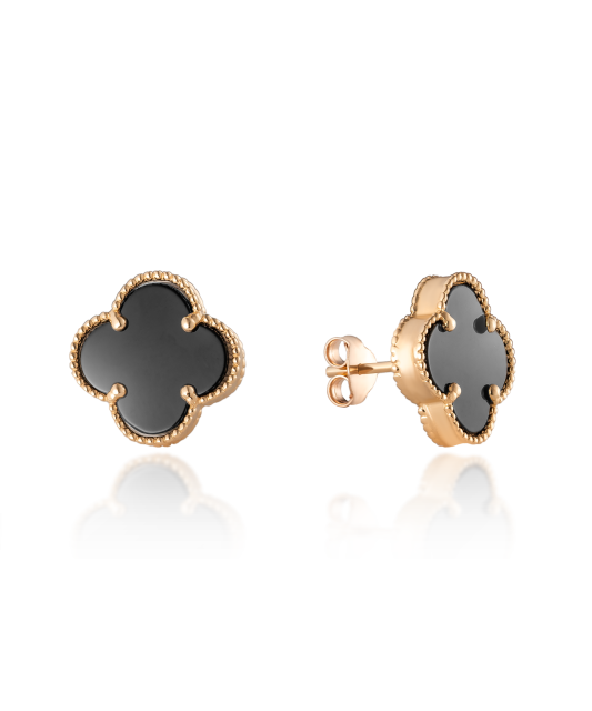 Auksiniai auskarai su emale 12mm - Auksiniai auskarai - Goldinga