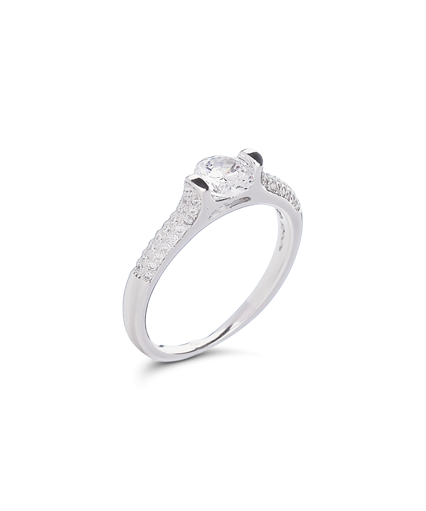 Sidabrinis žiedas su cirkoniais - Sidabriniai žiedai - Goldinga