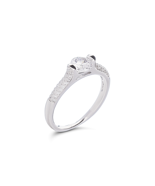 Sidabrinis žiedas su cirkoniais - Sidabriniai žiedai - Goldinga