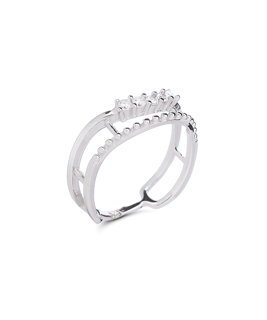 Sidabrinis žiedas su cirkoniais - Sidabriniai žiedai - Goldinga