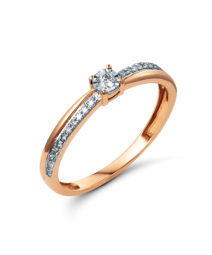 Auksinis žiedas su briliantais - Auksiniai Žiedai su brangakmeniais - Goldinga