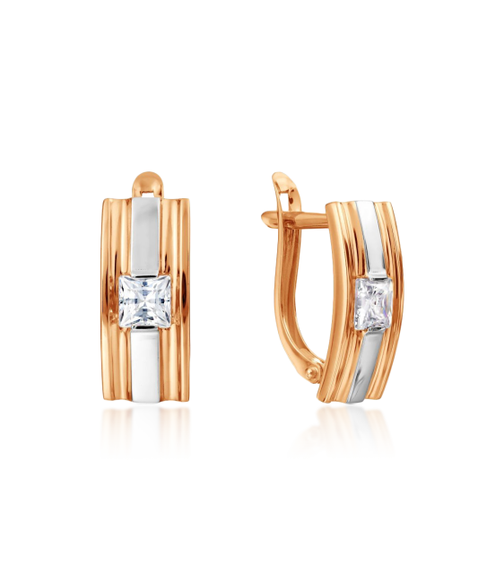 Auksiniai auskarai su cirkoniu - Auksiniai auskarai - Goldinga