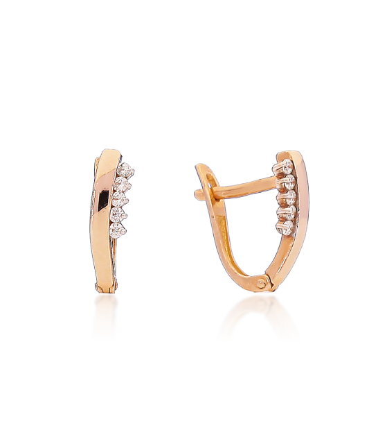 Auksiniai auskarai su cirkoniais - Auksiniai auskarai - Goldinga