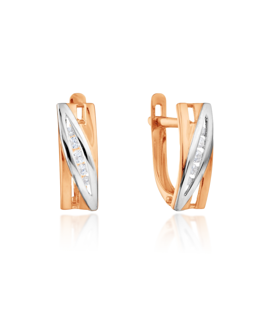 Auksiniai auskarai su cirkoniais - Auksiniai auskarai - Goldinga