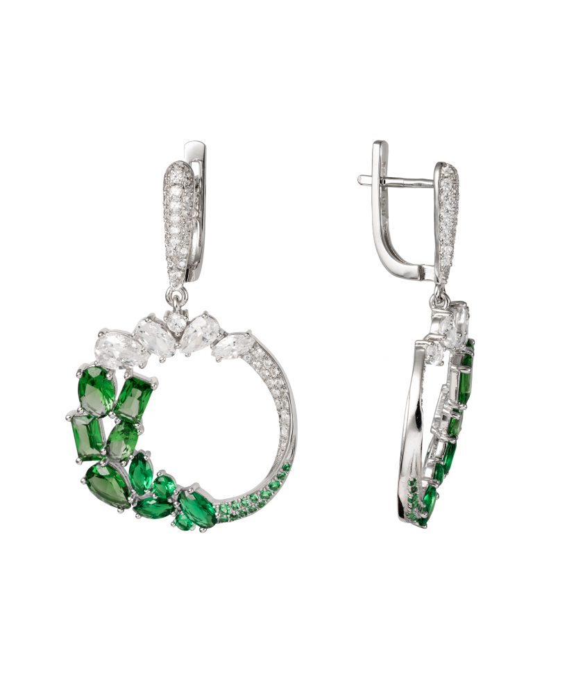 Sidabriniai auskarai su cirkoniais - Sidabriniai auskarai - Goldinga