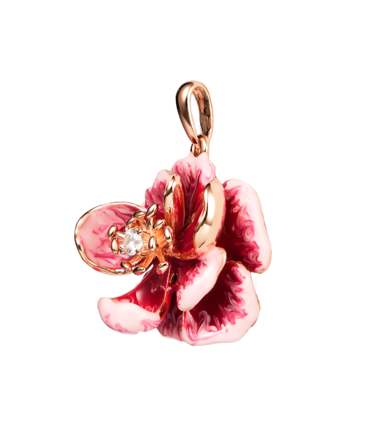 Sidabrinis paauksuotas pakabukas su emale ir cirkoniais - Sidabriniai pakabukai - Goldinga