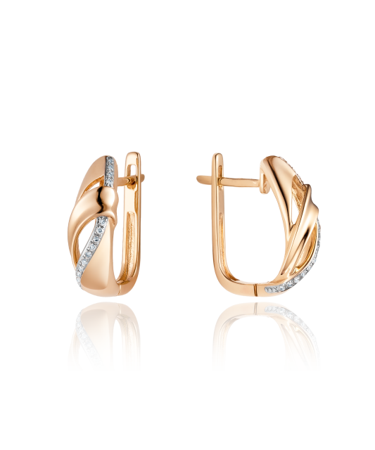 Auksiniai auskarai su deimantais - Auksiniai Auskarai su brangakmeniais - Goldinga