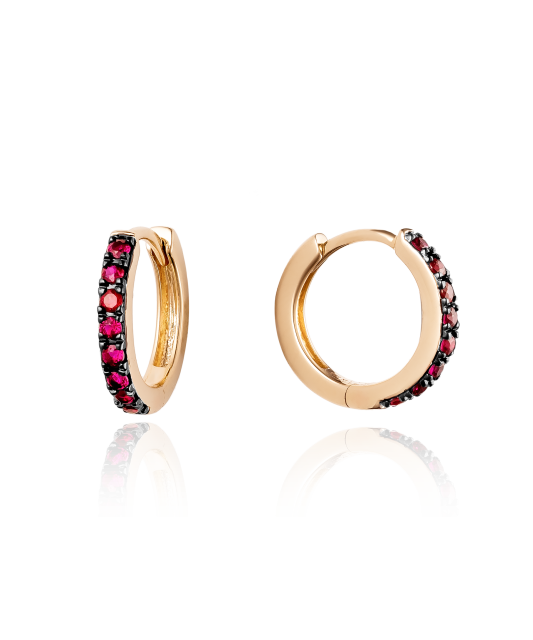 Auksiniai auskarai su rubinais - Auksiniai Auskarai su brangakmeniais - Goldinga