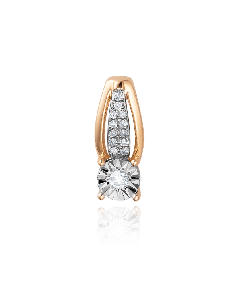 Auksinis pakabukas su deimantais - Pakabukai su brangakmeniais - Goldinga