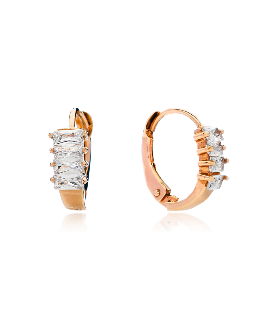 Auksiniai auskarai su cirkoniais - Auksiniai auskarai - Goldinga