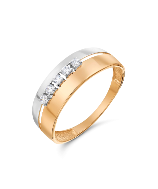 Auksinis žiedas su cirkoniais - Auksiniai žiedai - Goldinga