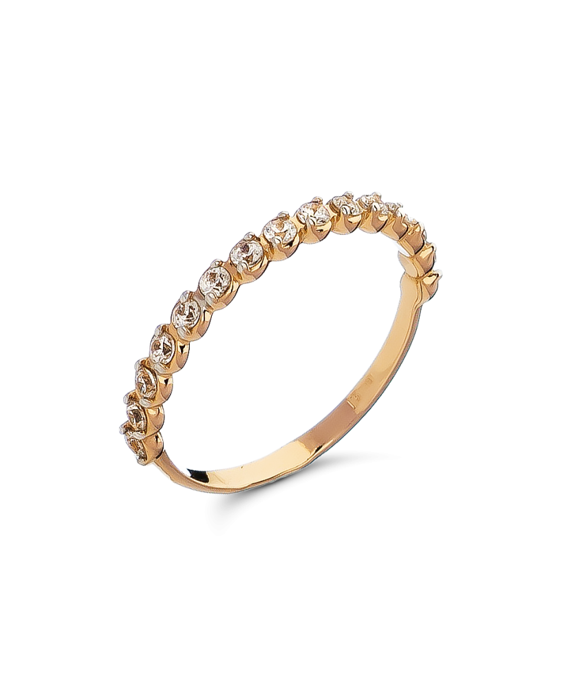 Auksinis žiedas su cirkoniais - Auksiniai žiedai - Goldinga