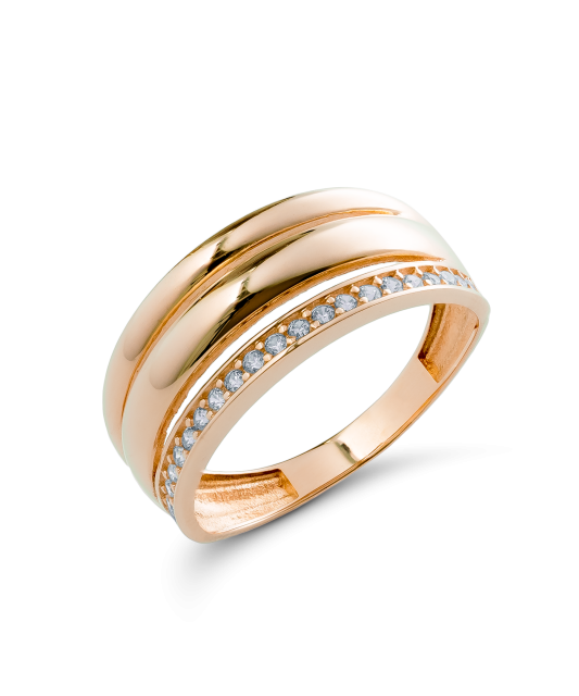 Auksinis žiedas su cirkoniais - Auksiniai žiedai - Goldinga