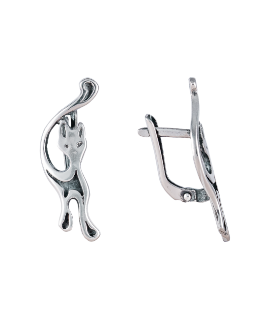 Sidabriniai auskarai "Katė" - Sidabriniai auskarai - Goldinga