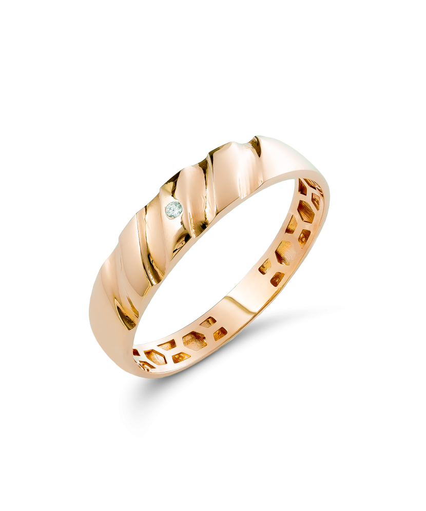 Auksinis žiedas su cirkoniu - Auksiniai žiedai - Goldinga