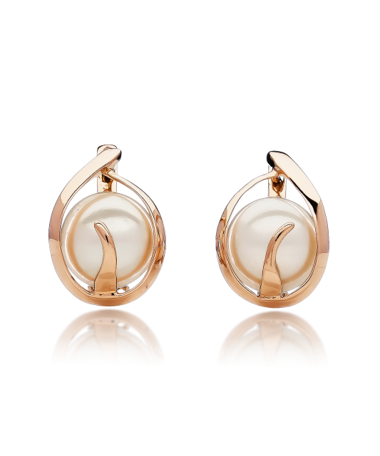Auksiniai auskarai su perlu - Auskarai su perlais - Goldinga
