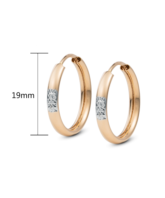 Auksiniai auskarai 19mm - Auksiniai auskarai - Goldinga