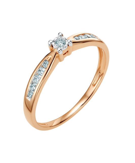 Auksinis žiedas su deimantais - Auksiniai Žiedai su brangakmeniais - Goldinga