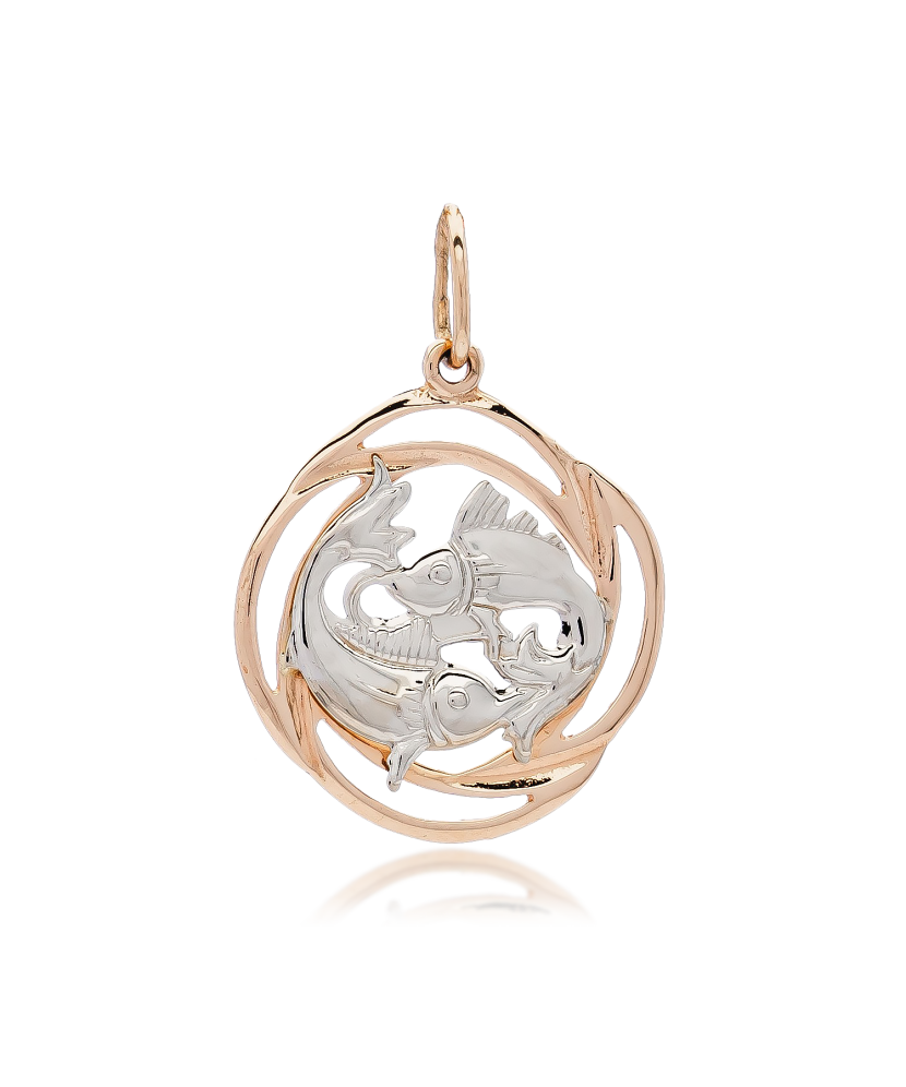 Auksinis pakabukas "Žuvys" - Zodiako ženklų pakabukai - Goldinga