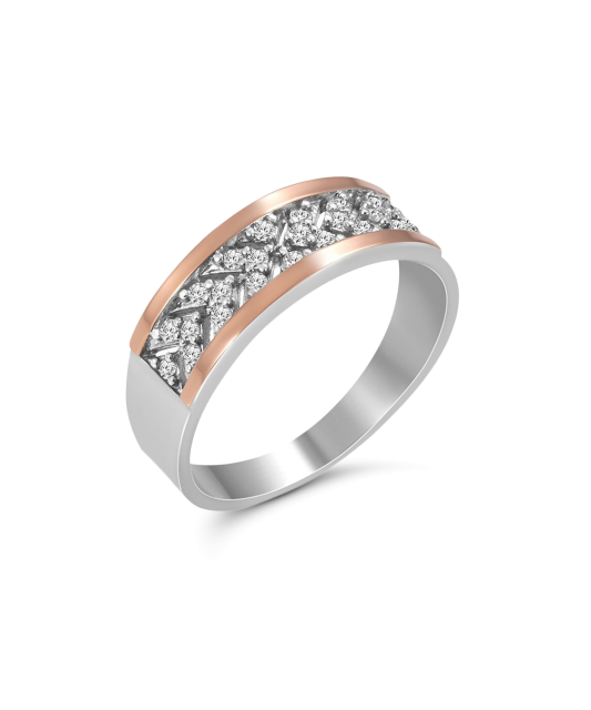 Sidabrinis žiedas su cirkoniais dengtas auksu - Sidabriniai žiedai - Goldinga