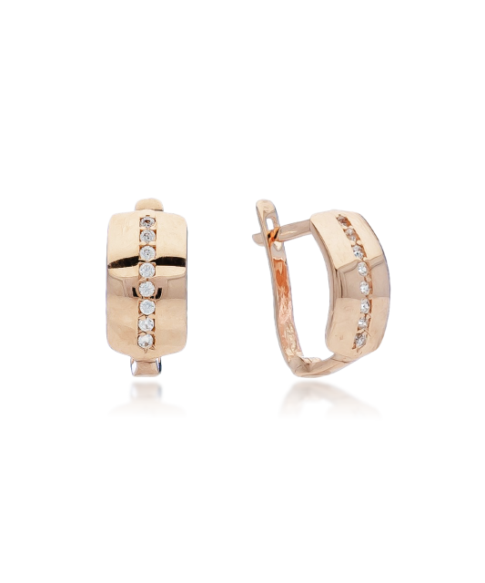 Auksiniai auskarai su cirkoniais - Auksiniai auskarai - Goldinga