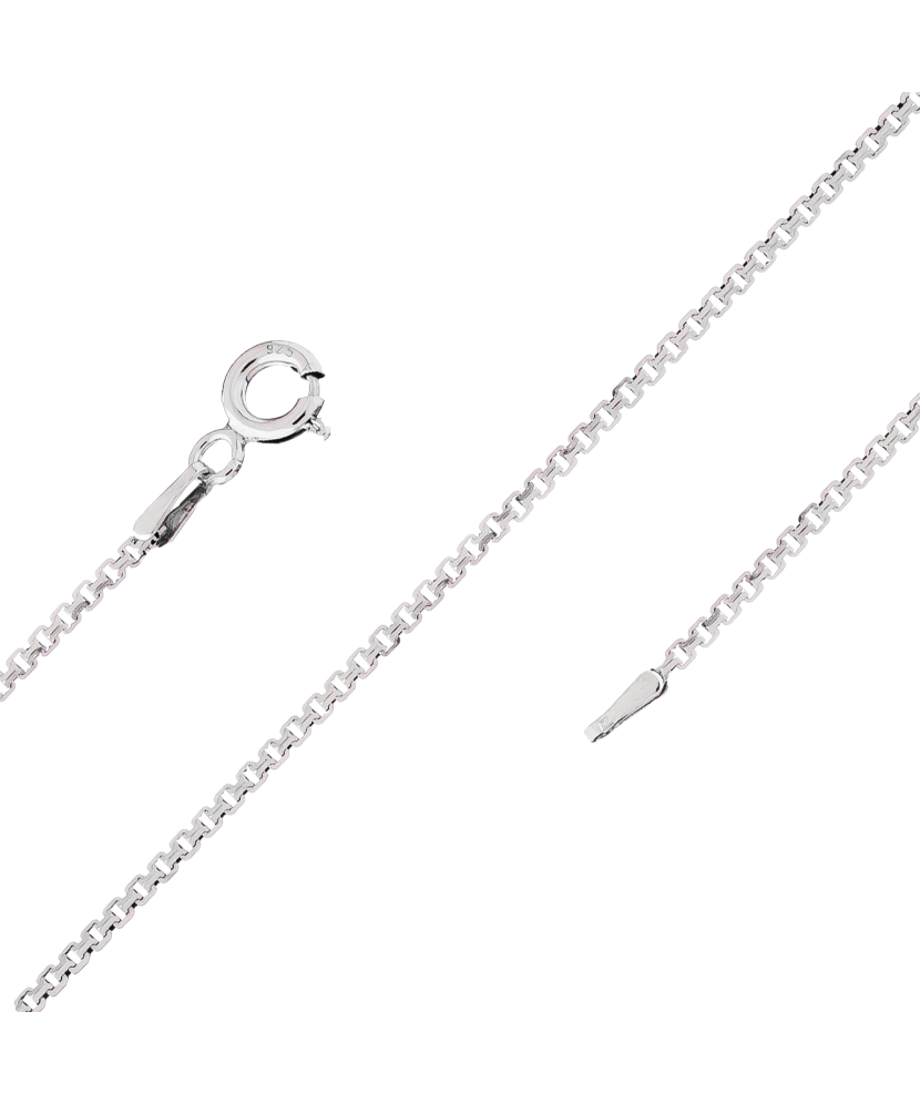 Sidabrinė grandinėlė dengta rodžiu "Box" 1mm - Sidabrinės grandinėlės - Goldinga