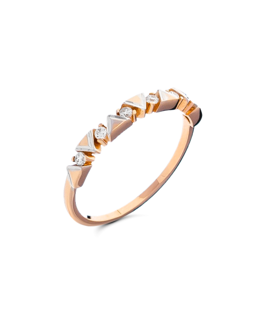 Auksinis žiedas su cirkoniais - Auksiniai žiedai - Goldinga