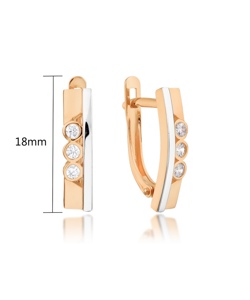 Auksiniai auskarai su cirkoniais - Auksiniai auskarai - Goldinga