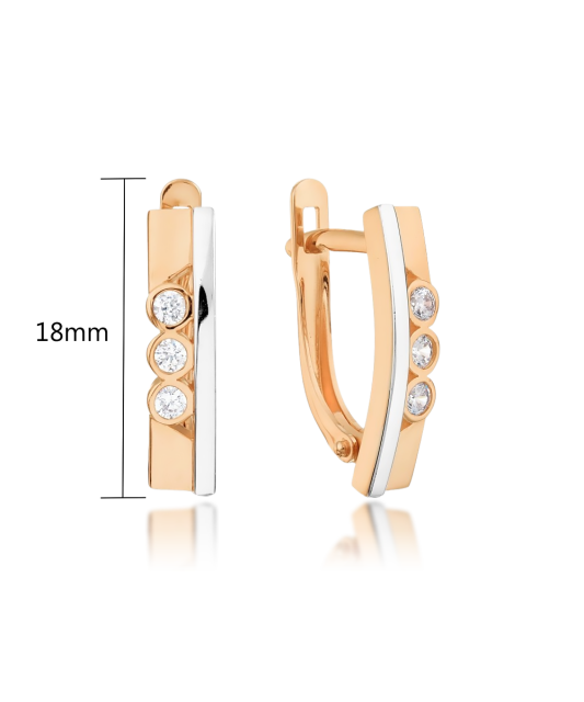 Auksiniai auskarai su cirkoniais - Auksiniai auskarai - Goldinga