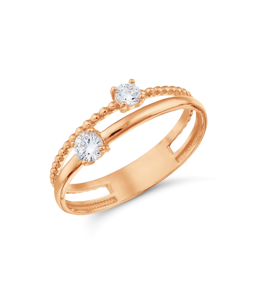 Auksinis žiedas su cirkoniais - Auksiniai žiedai - Goldinga