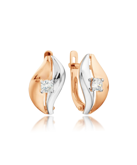 Auksiniai auskarai su cirkoniu - Auksiniai auskarai - Goldinga