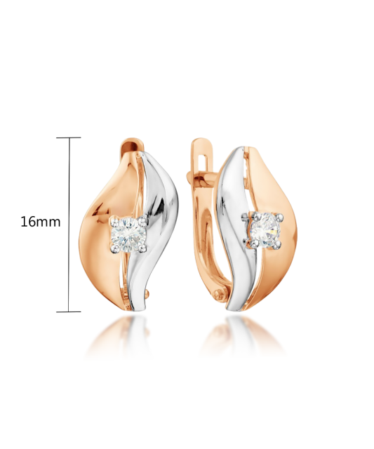 Auksiniai auskarai su cirkoniu - Auksiniai auskarai - Goldinga