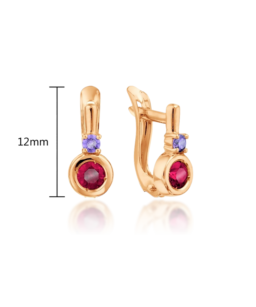 Auksiniai auskarai su kristalu - Auksiniai auskarai - Goldinga