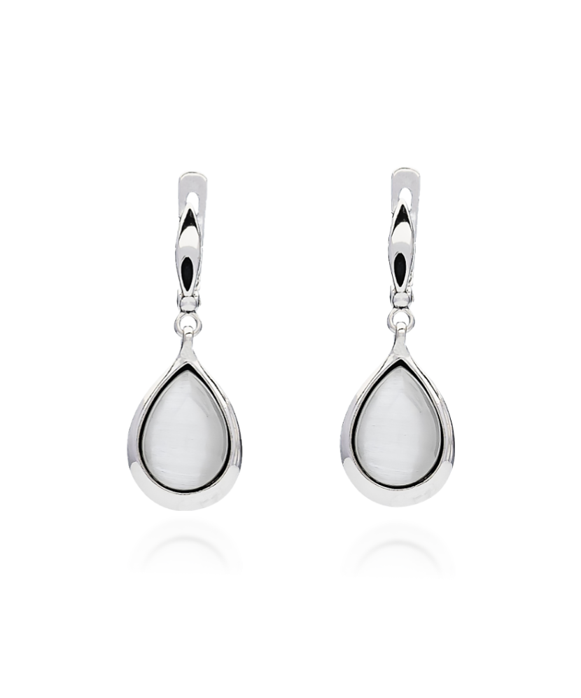 Sidabriniai auskarai su Katės akies akmeniu - Sidabriniai auskarai - Goldinga