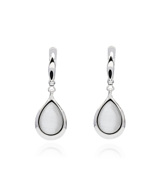 Sidabriniai auskarai su Katės akies akmeniu - Sidabriniai auskarai - Goldinga