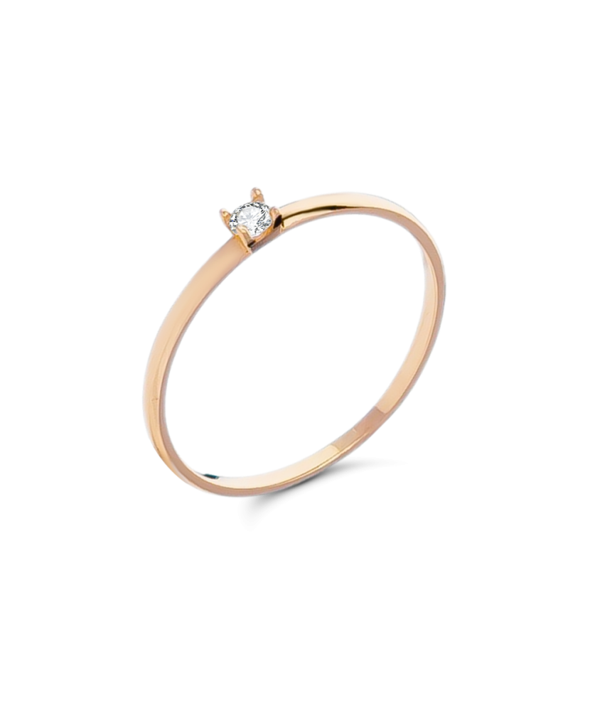 Auksinis žiedas su cirkoniu - Auksiniai žiedai - Goldinga