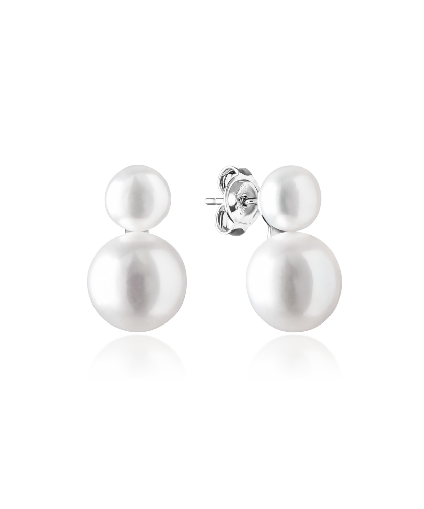 Sidabriniai auskarai su natūraliais perlais - Auskarai su perlais - Goldinga