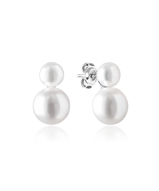 Sidabriniai auskarai su natūraliais perlais - Auskarai su perlais - Goldinga