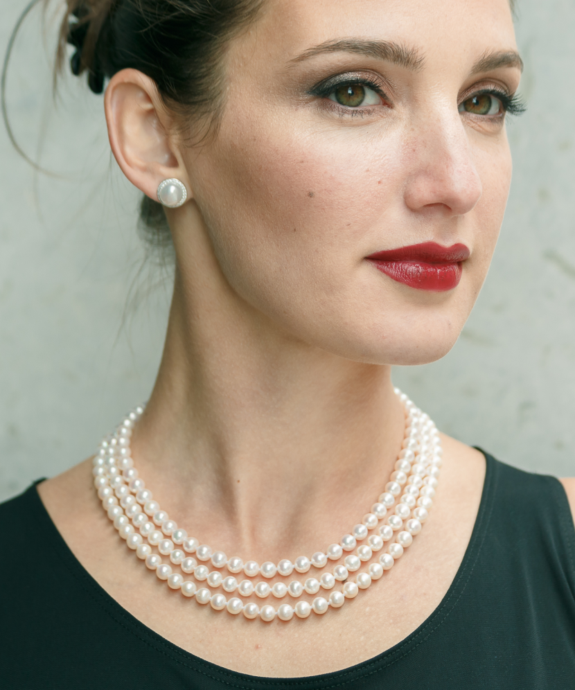 Sidabriniai auskarai su natūraliu perlu ir cirkoniais - Auskarai su perlais - Goldinga