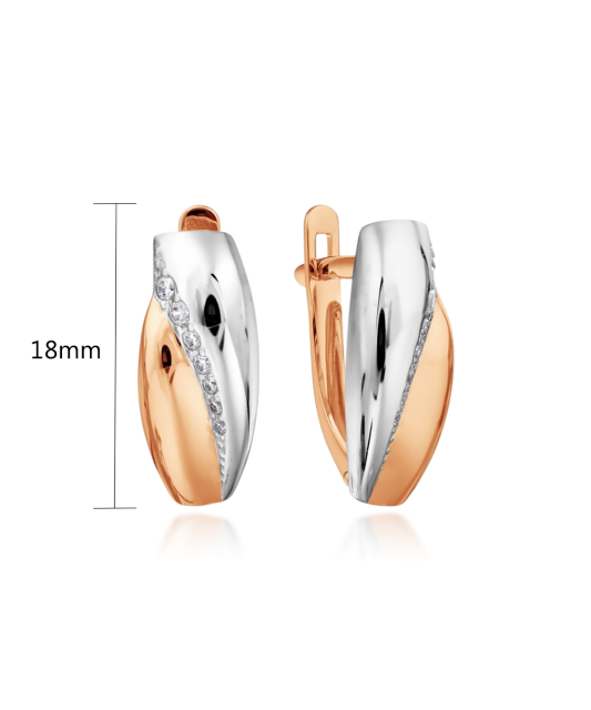 Auksiniai auskarai su cirkoniais - Auksiniai auskarai - Goldinga