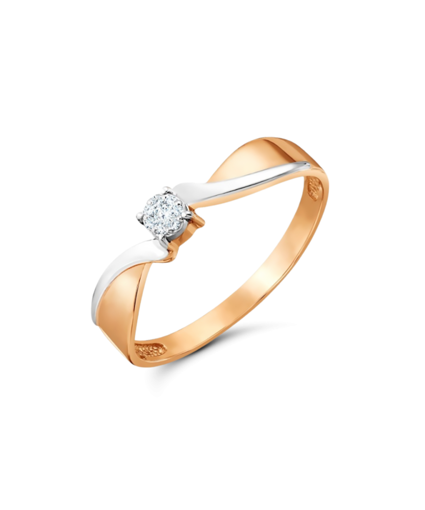 Auksinis žiedas su deimantais - Auksiniai Žiedai su brangakmeniais - Goldinga