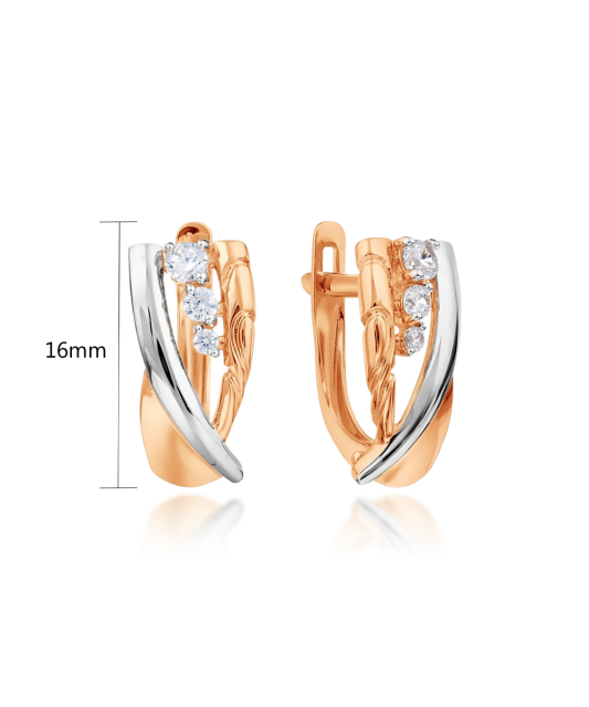 Auksiniai auskarai su cirkoniais - Auksiniai auskarai - Goldinga