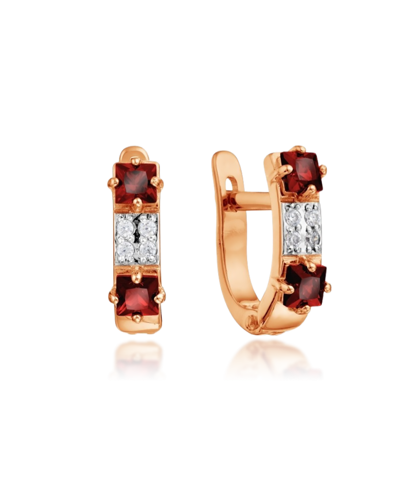 Auksiniai auskarai su cirkoniais - Auksiniai auskarai - Goldinga