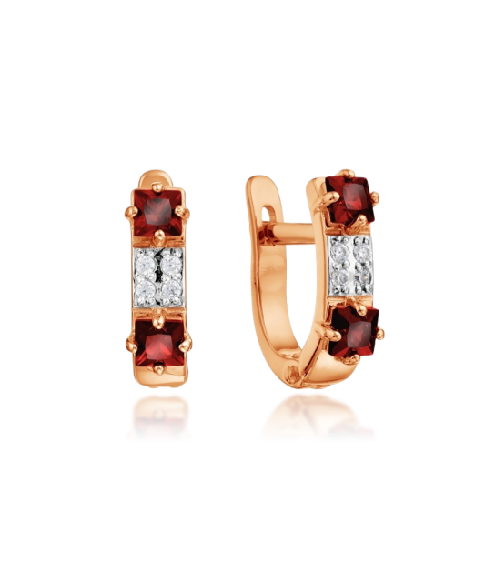 Auksiniai auskarai su cirkoniais - Auksiniai auskarai - Goldinga