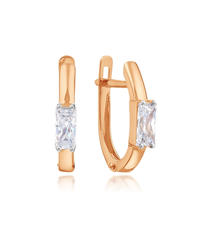 Auksiniai auskarai su cirkoniais - Auksiniai auskarai - Goldinga