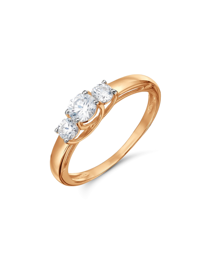 Auksinis žiedas su cirkoniais - Auksiniai žiedai - Goldinga