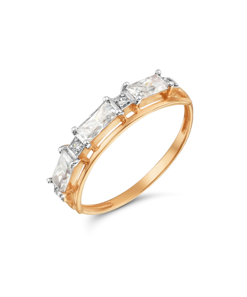 Auksinis žiedas su cirkoniais - Auksiniai žiedai - Goldinga